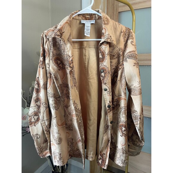 Sag & Harbor Fall Woman Long Sleeve Shirt, Long Sleeve Button Up Top Large - Picture 5 of 10